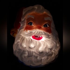 Vintage Plastic Lighted Santa